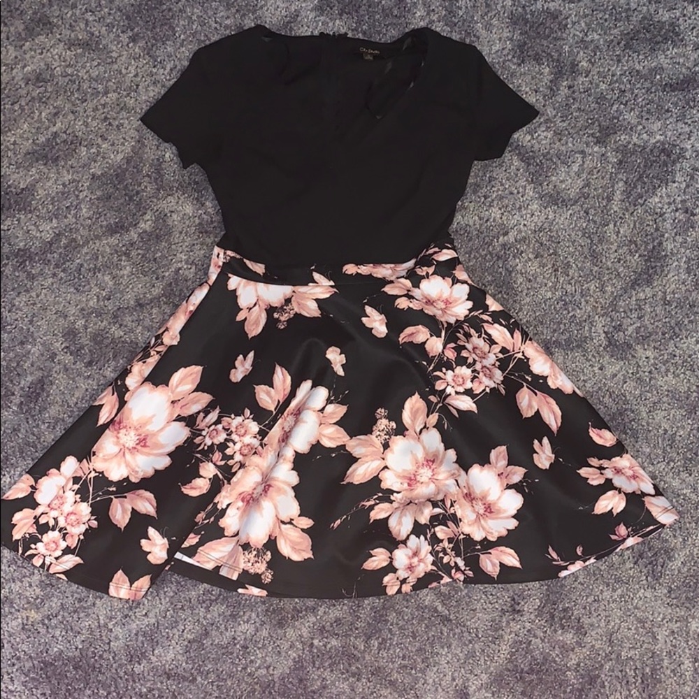 City Studios Black Dress and Floral